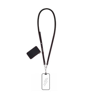Marlow PU Leather Phone Strap & Wallet Set, Black - BlackBrook Case