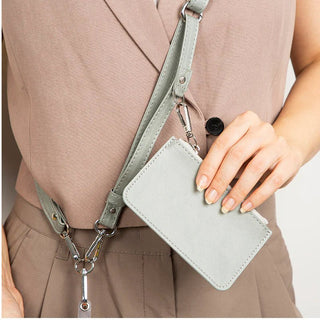 Marlow PU Leather Phone Strap & Wallet Set, Gray - BlackBrook Case