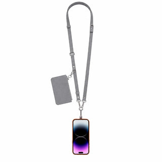 Marlow PU Leather Phone Strap & Wallet Set, Gray - BlackBrook Case