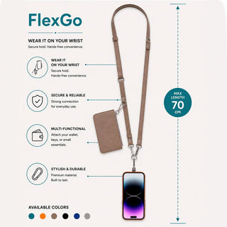 Marlow PU Leather Phone Strap & Wallet Set, Mink - BlackBrook Case