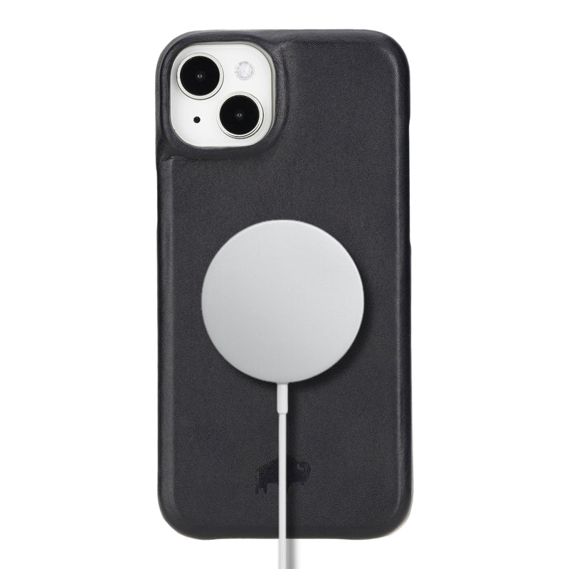 Mason Leather iPhone 14 Plus MagSafe Case, Soft Black - BlackBrook Case