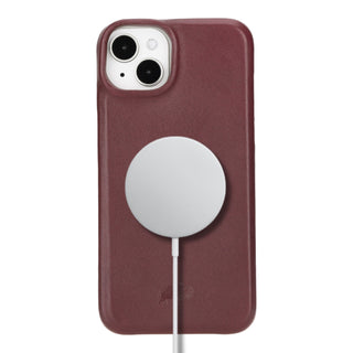 Mason Full - Grain Leather MagSafe Case – iPhone 14 Plus, Soft Bordeaux - BlackBrook Case