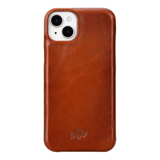 Mason Full - Grain Leather MagSafe Case – iPhone 15 Plus, Burnished Tan - BlackBrook Case