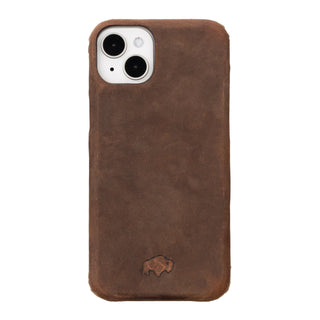 Mason Full - Grain Leather MagSafe Case – iPhone 15 Plus, Distressed Coffee - BlackBrook Case