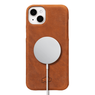 Mason Leather iPhone 15 Plus MagSafe Case, Golden Brown - BlackBrook Case