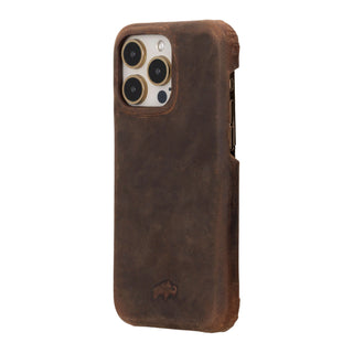 Mason Full-Grain Leather MagSafe Case – iPhone 15 Pro, Distressed Coffee - BlackBrook Case