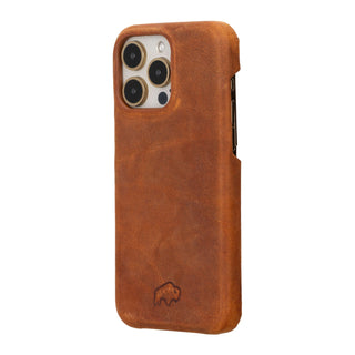 Mason Full - Grain Leather MagSafe Case – iPhone 15 Pro Max, Golden Brown - BlackBrook Case