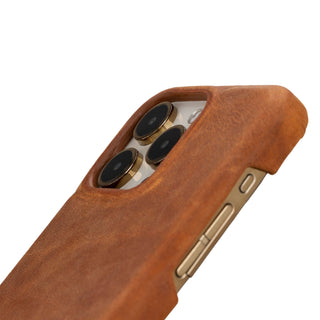 Mason Full - Grain Leather MagSafe Case – iPhone 15 Pro Max, Golden Brown - BlackBrook Case