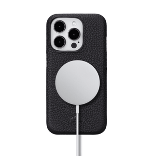 Mason Full-Grain Leather MagSafe Case – iPhone 15 Pro, Pebble Black - BlackBrook Case