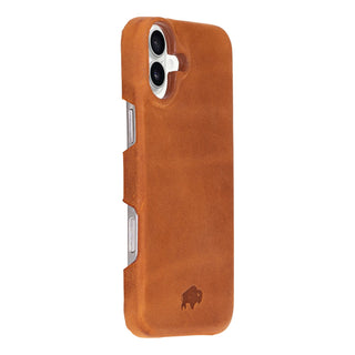 Mason Full - Grain Leather MagSafe Case – iPhone 16, Golden Brown - BlackBrook Case