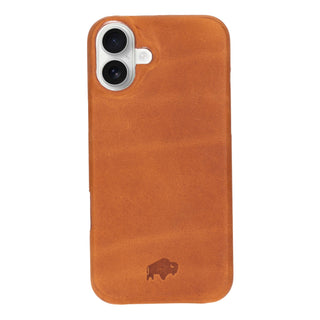 Mason Full - Grain Leather MagSafe Case – iPhone 16, Golden Brown - BlackBrook Case