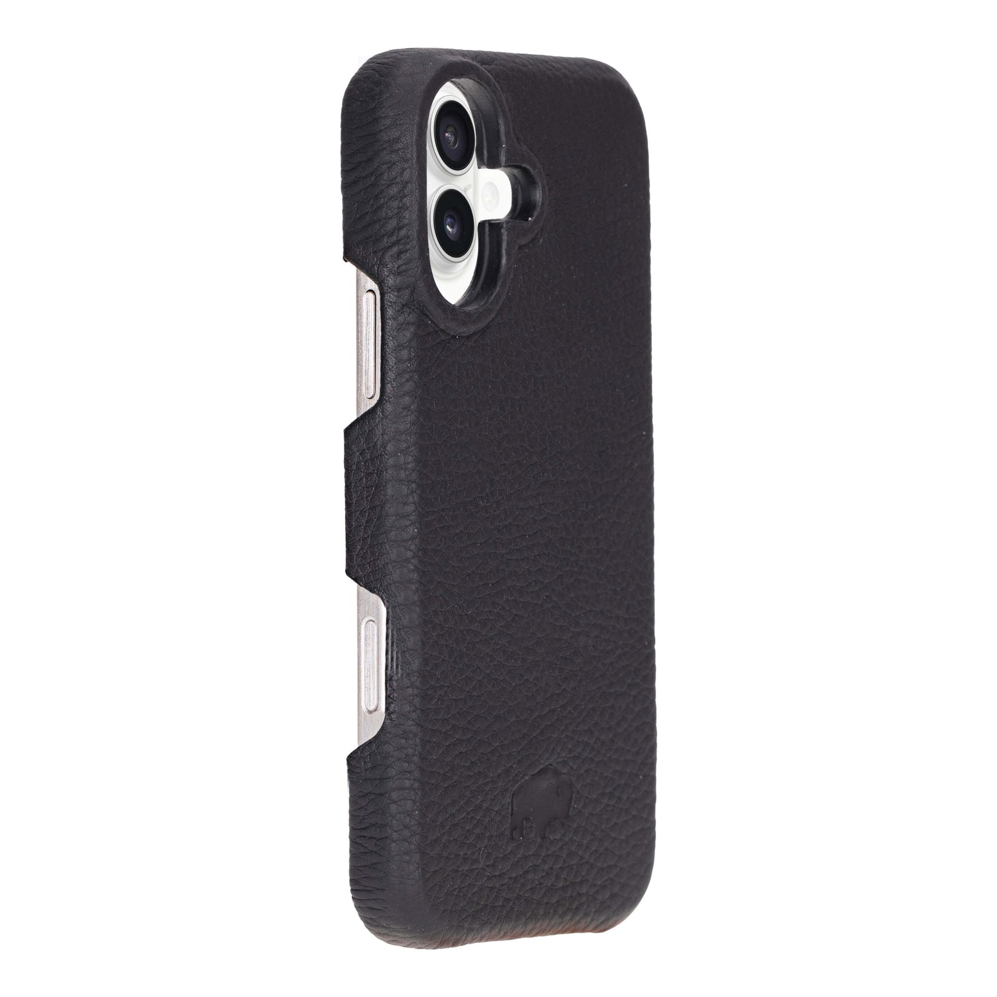 iPhone 16 Leather MagSafe Case - Pebble Black – BlackBrook Case
