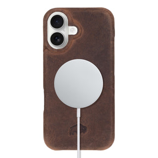 Mason Leather iPhone 16 Plus MagSafe Case, Distressed Coffee - BlackBrook Case