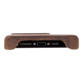 Mason Leather iPhone 16 Plus MagSafe Case, Distressed Coffee - BlackBrook Case