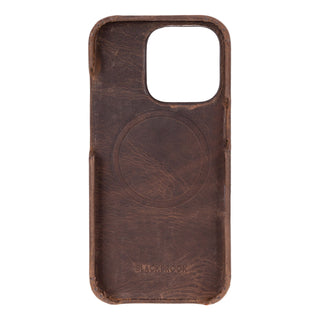 Mason Full-Grain Leather MagSafe Case – iPhone 16 Pro, Distressed Coffee - BlackBrook Case
