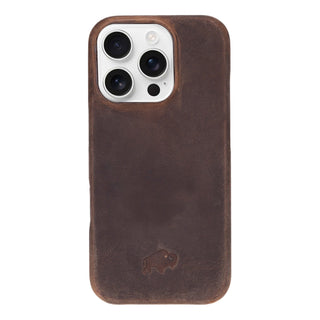 Mason Full-Grain Leather MagSafe Case – iPhone 16 Pro, Distressed Coffee - BlackBrook Case