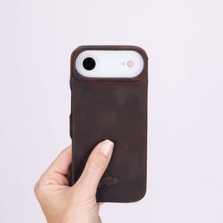 Mason Full - Grain Leather MagSafe Case – iPhone 17 Air, Distressed Coffee - BlackBrook Case