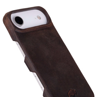 Mason Full - Grain Leather MagSafe Case – iPhone 17 Air, Distressed Coffee - BlackBrook Case
