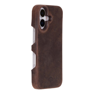 Mason Full - Grain Leather MagSafe Case – iPhone 17, Distressed Coffee - BlackBrook Case