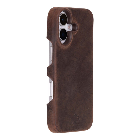 Mason Leather Snap On Case Distressed Coffee iPhone 17 slim distressed coffee leather snap on phone case
