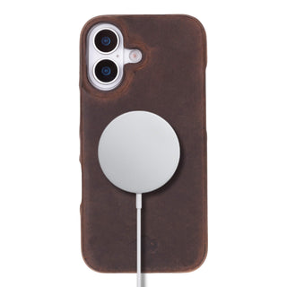 Mason Full - Grain Leather MagSafe Case – iPhone 17, Distressed Coffee - BlackBrook Case
