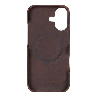 Mason Full - Grain Leather MagSafe Case – iPhone 17, Distressed Coffee - BlackBrook Case