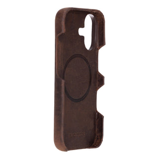 Mason Full - Grain Leather MagSafe Case – iPhone 17, Distressed Coffee - BlackBrook Case