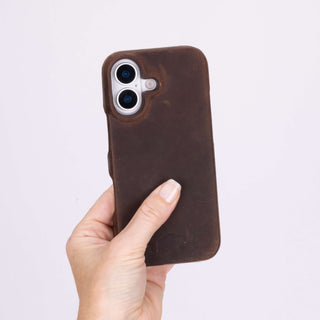 Mason Full - Grain Leather MagSafe Case – iPhone 17, Distressed Coffee - BlackBrook Case