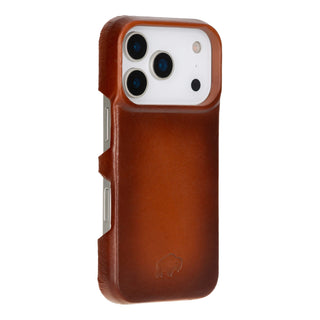 Mason Full - Grain Leather MagSafe Case – iPhone 17 Pro, Burnished Tan - BlackBrook Case