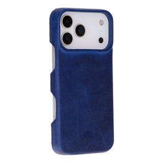 Mason Full - Grain Leather MagSafe Case – iPhone 17 Pro, Deep Blue - BlackBrook Case
