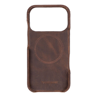 Mason Full - Grain Leather MagSafe Case – iPhone 17 Pro, Distressed Coffee - BlackBrook Case