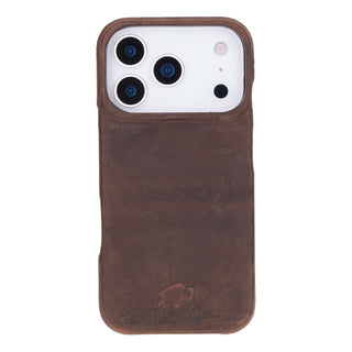 Mason Full - Grain Leather MagSafe Case – iPhone 17 Pro, Distressed Coffee - BlackBrook Case