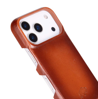 Mason Full - Grain Leather MagSafe Case – iPhone 17 Pro Max, Burnished Tan - BlackBrook Case