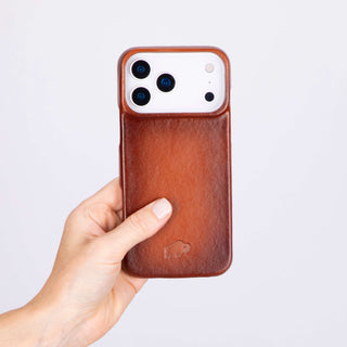 Mason Full - Grain Leather MagSafe Case – iPhone 17 Pro Max, Burnished Tan - BlackBrook Case