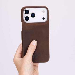 Mason Full - Grain Leather MagSafe Case – iPhone 17 Pro Max, Distressed Coffee - BlackBrook Case