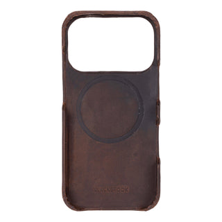 Mason Full - Grain Leather MagSafe Case – iPhone 17 Pro Max, Distressed Coffee - BlackBrook Case