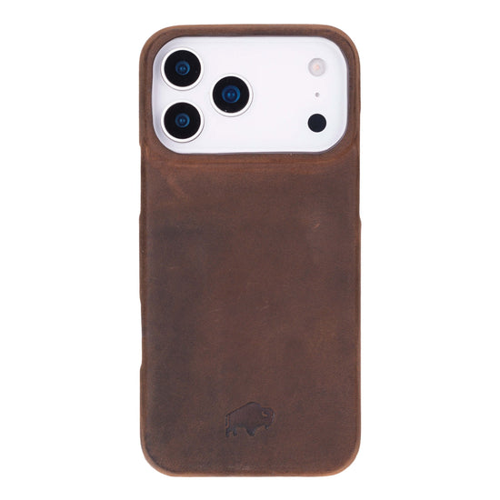 Mason Leather Snap On Case Distressed Coffee iPhone 17 Pro Max – Distressed coffee‑tone leather snap‑on case for iPhone 17 Pro Max with rugged yet refined finish.