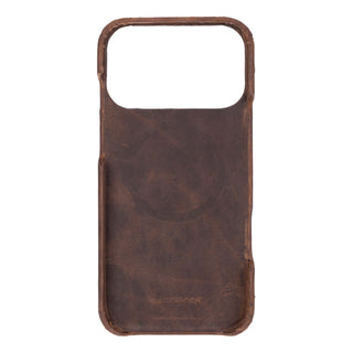 Mason Full - Grain Leather MagSafe Case – iPhone 17 Pro Max, Distressed Coffee - BlackBrook Case