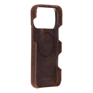 Mason Full - Grain Leather MagSafe Case – iPhone 17 Pro Max, Distressed Coffee - BlackBrook Case