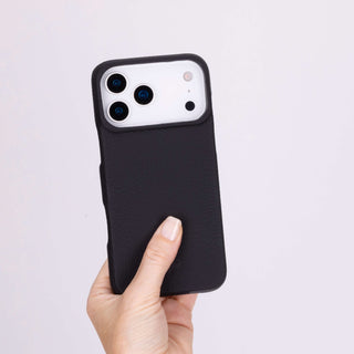 Mason Full - Grain Leather MagSafe Case – iPhone 17 Pro Max, Pebble Black - BlackBrook Case