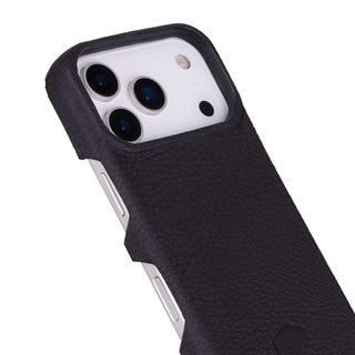 Mason Full - Grain Leather MagSafe Case – iPhone 17 Pro Max, Pebble Black - BlackBrook Case