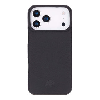 Mason Full - Grain Leather MagSafe Case – iPhone 17 Pro Max, Pebble Black - BlackBrook Case