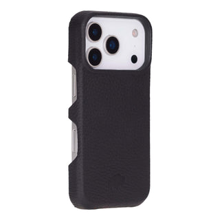 Mason Full - Grain Leather MagSafe Case – iPhone 17 Pro, Pebble Black - BlackBrook Case