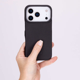 Mason Full - Grain Leather MagSafe Case – iPhone 17 Pro, Pebble Black - BlackBrook Case