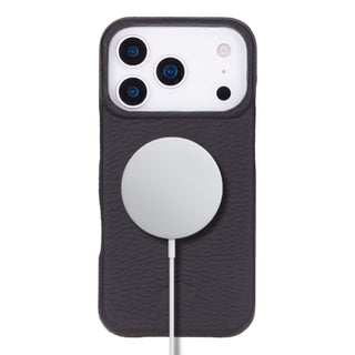 Mason Full - Grain Leather MagSafe Case – iPhone 17 Pro, Pebble Black - BlackBrook Case