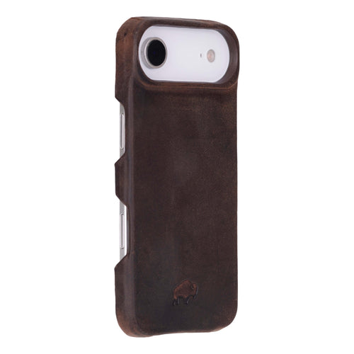 Mason Leather Snap On Case Distressed Coffee for iPhone Air full-grain leather case with MagSafe compatibility and everyday protection