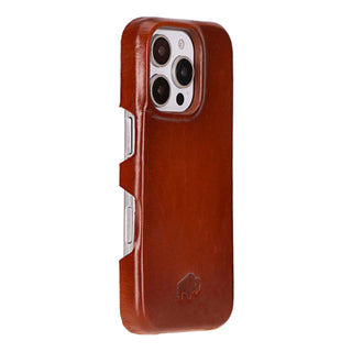 Mason Full-Grain Leather MagSafe Case – iPhone 16 Pro Max, Burnished Tan - BlackBrook Case