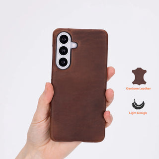 Mason Leather Samsung S26 Plus Case, Saddle Brown - BlackBrook Case