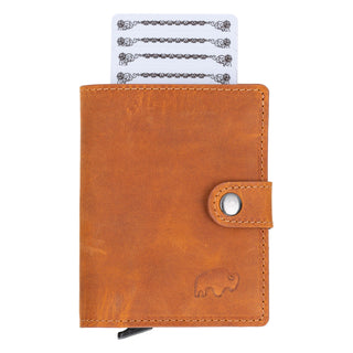 Max Slide Secure: RFID-Protected Wallet with Slide-Out Card, Cash Pocket & ID Slot, Golden Brown - BlackBrook Case