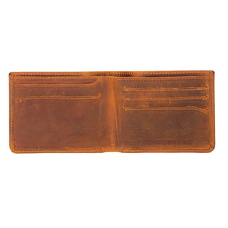 Merlin Full‑Grain Leather Bifold Wallet, Golden Brown - BlackBrook Case